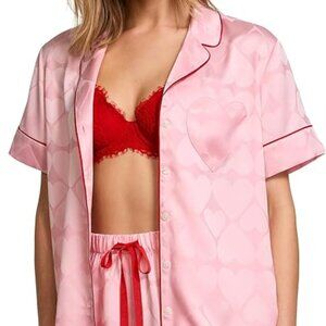 New Victoria’s Secret Satin Short Pajama Set in Pretty Blossom Heart, Size XS